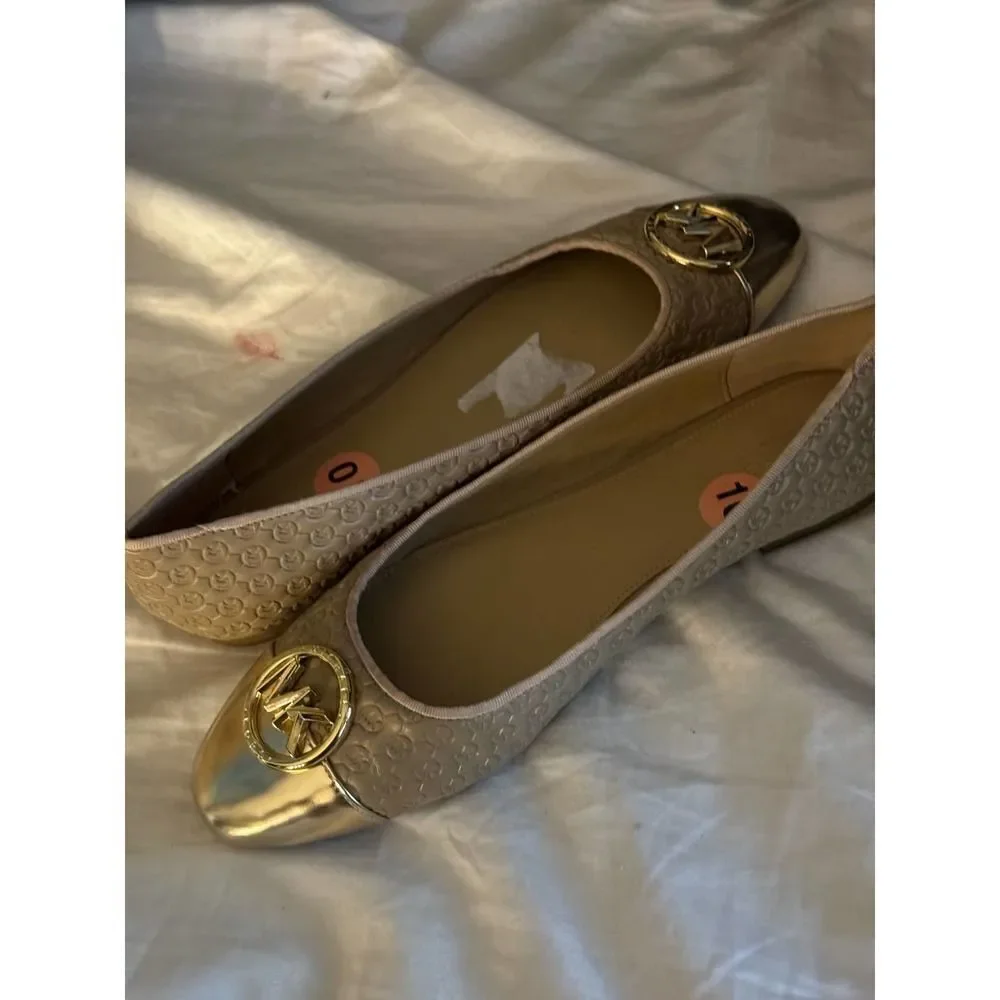 Michael kors MK amanda embossed leather ballet flats